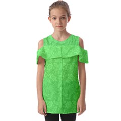 Green-2 Fold Over Open Sleeve Top by nateshop