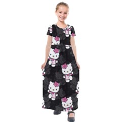 Hello Kitty, Pattern, Supreme Kids  Short Sleeve Maxi Dress by nateshop