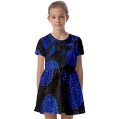 Berry, One,berry Blue Black Kids  Short Sleeve Pinafore Style Dress by nateshop