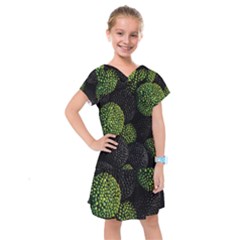 Berry,note, Green, Raspberries Kids  Drop Waist Dress by nateshop