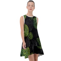 Berry,note, Green, Raspberries Frill Swing Dress by nateshop