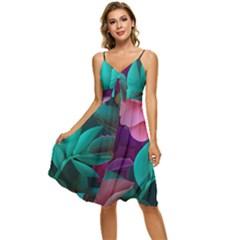 Eaves, Mate, Pink, Purple, Stock Wall Sleeveless Tie Front Chiffon Dress by nateshop