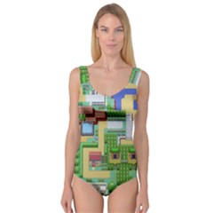 Pixel Map Game Princess Tank Leotard  by Cemarart