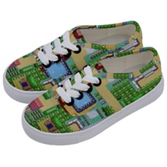 Pixel Map Game Kids  Classic Low Top Sneakers by Cemarart