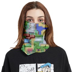 Pixel Map Game Face Covering Bandana (two Sides) by Cemarart