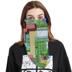 Pixel Map Game Face Covering Bandana (triangle) by Cemarart