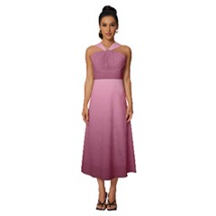 Background-27 Sleeveless Cross Front Cocktail Midi Chiffon Dress by nateshop