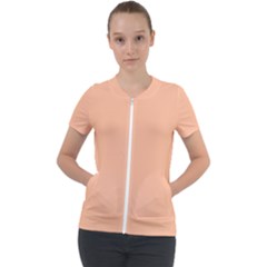 Peach Fuzz 2024 Short Sleeve Zip Up Jacket by dressshop