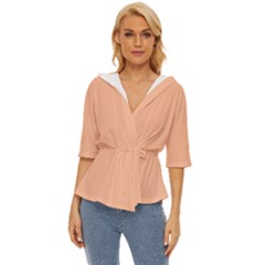 Peach Fuzz 2024 Lightweight Drawstring Hooded Top by dressshop