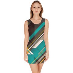 Material Design, Lines, Retro Abstract Art, Geometry Bodycon Dress by nateshop