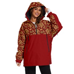 Vintage Dragon Chinese Red Amber Women s Ski And Snowboard Waterproof Breathable Jacket by DimSum