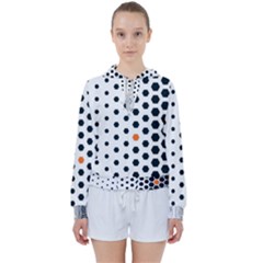 Honeycomb Hexagon Pattern Abstract Women s Tie Up Sweat by Grandong