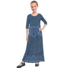 Floral Digital Kids  Quarter Sleeve Maxi Dress by Grandong