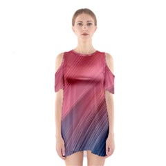 Abstract, Lines Shoulder Cutout One Piece Dress by nateshop