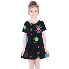 Colartive, Aesthetic, Amoled, Black, Colorful, Desenho Kids  Simple Cotton Dress by nateshop