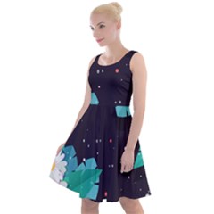 Leaves Flowers Border Frame Floral Knee Length Skater Dress by Grandong