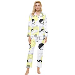 Graphic Design Geometric Background Womens  Long Sleeve Velvet Pocket Pajamas Set by Grandong