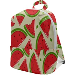 Cute Watermelon Seamless Pattern Zip Up Backpack by Grandong