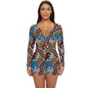 Authentic Aboriginal Art - Wetland Dreaming Long Sleeve Boyleg Swimsuit View1