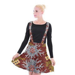 Authentic Aboriginal Art - Bushland Dreaming Suspender Skater Skirt by hogartharts