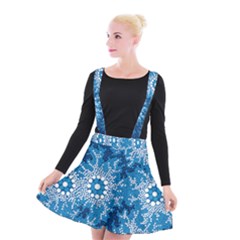 Authentic Aboriginal Art - Waterhole Dreaming Suspender Skater Skirt by hogartharts