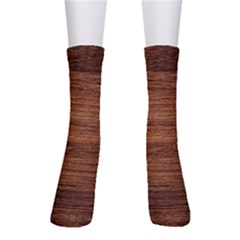 Brown Wooden Texture Crew Socks by nateshop