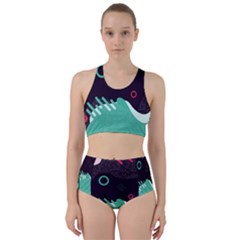 Colorful Background, Material Design, Geometric Shapes Racer Back Bikini Set by nateshop