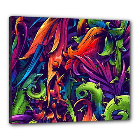 Colorful Floral Patterns, Abstract Floral Background Canvas 24  X 20  (stretched) by nateshop