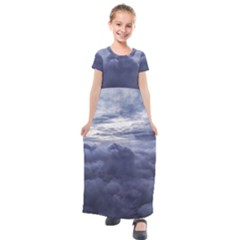 Majestic Clouds Landscape Kids  Short Sleeve Maxi Dress by dflcprintsclothing