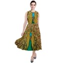 Peacock Feather Bird Peafowl Round Neck Boho Dress View1