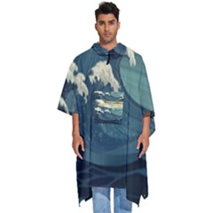 Sea Asia Waves Japanese Art The Great Wave Off Kanagawa Men s Hooded Rain Ponchos by Cemarart