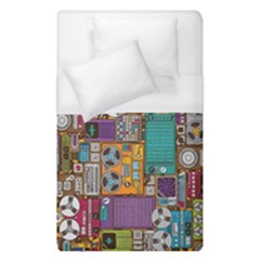 Pattern Design Art Techno  Dj Music Retro Music Device Duvet Cover (single Size) by Cemarart