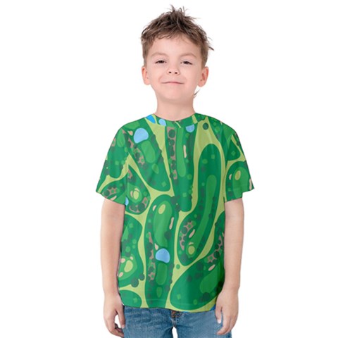 Golf Course Par Golf Course Green Kids  Cotton T-shirt by Cemarart