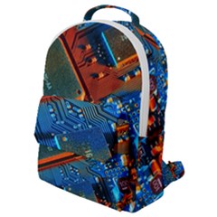 Gray Circuit Board Electronics Electronic Components Microprocessor Flap Pocket Backpack (small) by Cemarart