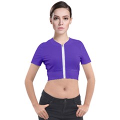 Ultra Violet Purple Short Sleeve Cropped Jacket by bruzer