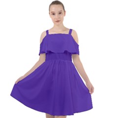 Ultra Violet Purple Cut Out Shoulders Chiffon Dress by bruzer