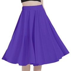 Ultra Violet Purple A-line Full Circle Midi Skirt With Pocket by bruzer