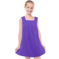 Ultra Violet Purple Kids  Cross Back Dress by Patternsandcolors