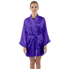 Ultra Violet Purple Long Sleeve Satin Kimono by Patternsandcolors