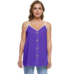 Ultra Violet Purple Casual Spaghetti Strap Chiffon Top by Patternsandcolors