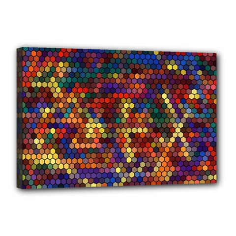 Hexagon Honeycomb Pattern Design Canvas 18  X 12  (stretched) by Ndabl3x