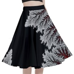 Jungle Road Hawaii Asphalt Mountains Green A-line Full Circle Midi Skirt With Pocket by Bedest