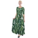 Green banana leaves Half Sleeves Maxi Dress View1