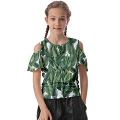 Green Banana Leaves Kids  Butterfly Cutout T-shirt by goljakoff