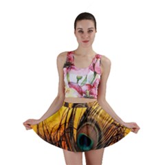 Oceans Stunning Painting Sunset Scenery Wave Paradise Beache Mountains Mini Skirt by Cemarart