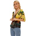 Peacock Feather Native Lightweight Drawstring Hooded Top View2