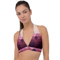 Hexagon Valentine Valentines Halter Plunge Bikini Top by Grandong