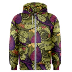 Green Paisley Background, Artwork, Paisley Patterns Men s Zipper Hoodie by nateshop