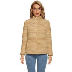 Light Wooden Texture, Wooden Light Brown Background Women s Puffer Bubble Jacket Coat by nateshop