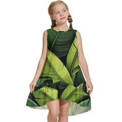 Banana Leaves Pattern Kids  Frill Swing Dress by goljakoff